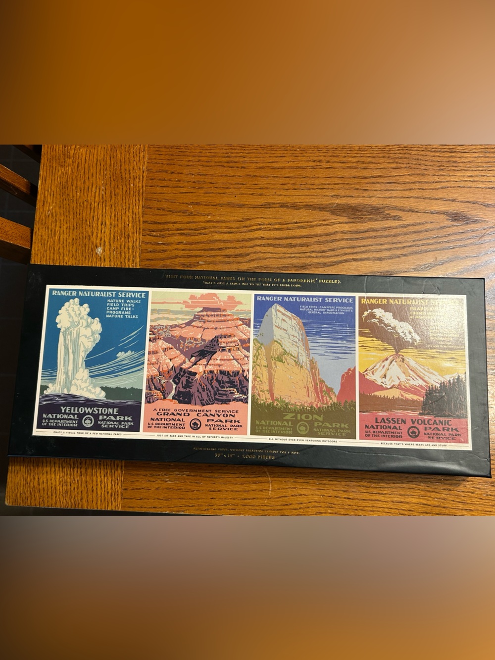 National Park Panoramic Puzzle - Yellowstone, Grand Canyon, Zion, Lassen 1000